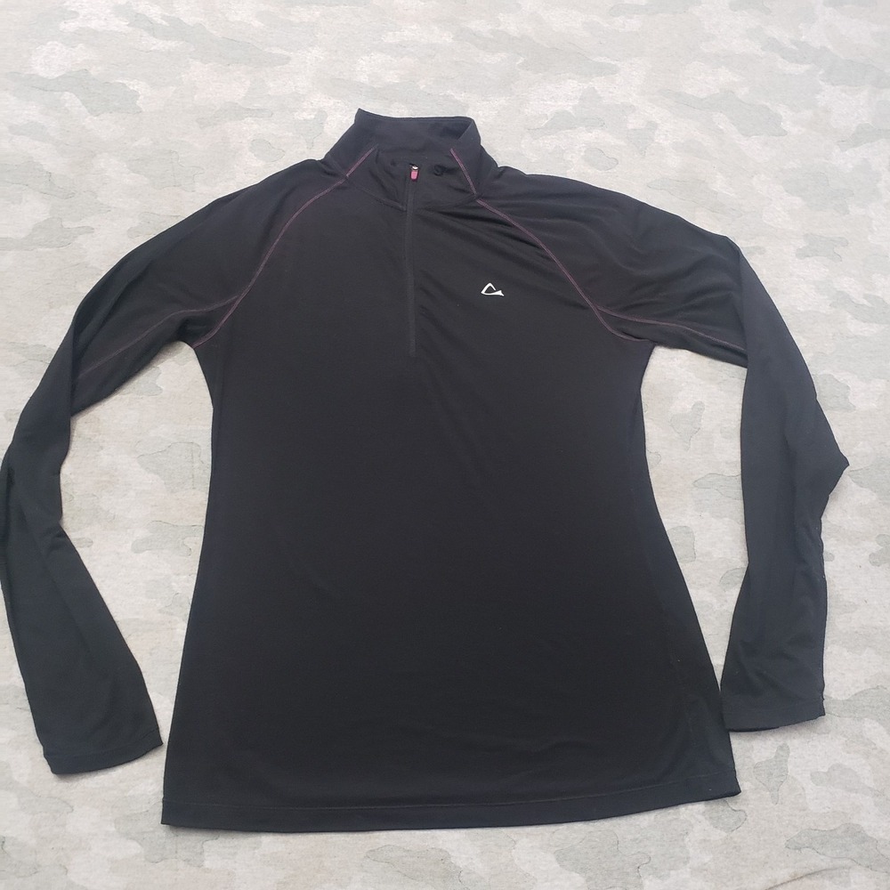 Paradox Top Womens‎ Small Black Quarter Zip Merino Wool Blend Base Layer